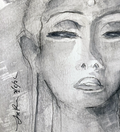 Tara by Studio Logan, charcoal and ink artwork.